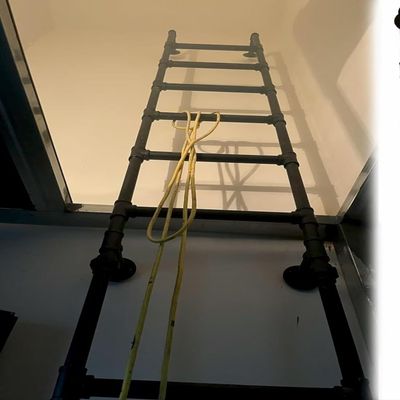 1-Piece Emergency Fire Escape Ladder, Wrought Iron, for Bunk Beds, Adjustable Size, up to 150 kg (Black, 115 cm)