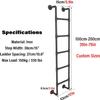1-Piece Emergency Fire Escape Ladder, Wrought Iron, for Bunk Beds, Adjustable Size, up to 150 kg (Black, 115 cm) view 3
