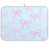 Artificial Glitter Sequin Bow, Blue, Reusable, 45.7 x 61 cm, Rectangular Dish Drying Mat view 1