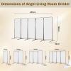 Angel Living Freestanding Folding Room Divider, White, 2-Piece view 3