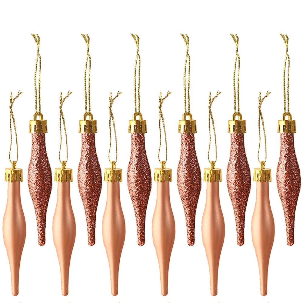 HERZWILD 16pcs Rose Gold Christmas Ornaments