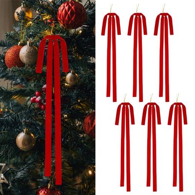 CRAFTYMELODY 12-Piece Velvet Christmas Swag Bowknot Ribbon
