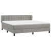 Massbinet Light Gray Velvet Upholstered Box Spring Bed, 180 x 200 cm view 3