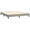 Massbinet Light Gray Velvet Upholstered Box Spring Bed, 180 x 200 cm view 4