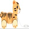 small foot Safari Tiger Pull-Along Toy, Flexible FSC-Certified Wooden Tiger, 12+ Months, Orange view 2