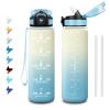 Leakproof 1L Sports Water Bottle with Straw and Time Markings view 1