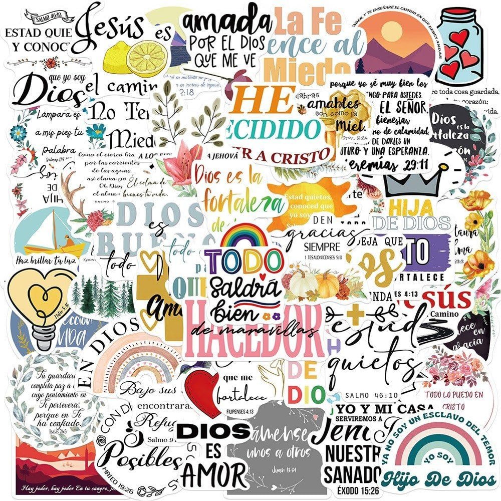 Stakee Spanish Bible Stickers, 50 pcs
