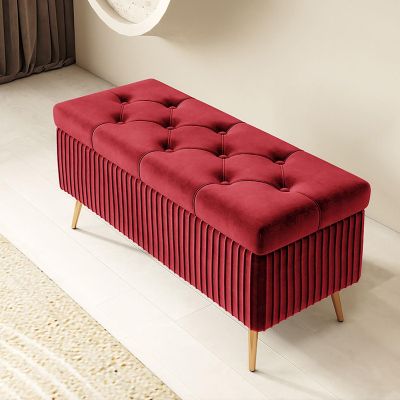 Stylish Rectangular Ottoman Bench for Indoor Use