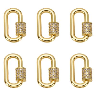 CRAFTYMELODY 6 Pack 18K Gold Screw Carabiner Clasps