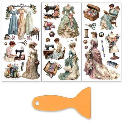OLYCRAFT Vintage Furniture Stickers Set