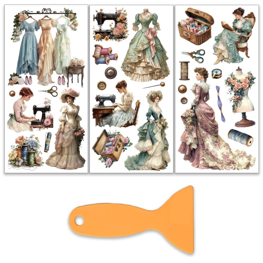 OLYCRAFT Vintage Furniture Stickers Set