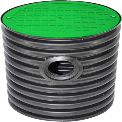 DN425 Drainage Inspection Chamber, 0.5 m/1 m, 1x DN110/1x DN160 Inlet, Green Cover