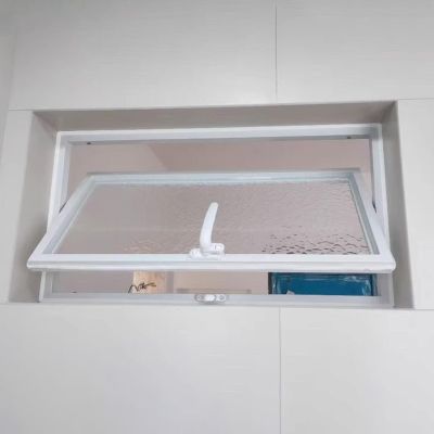 WhamtL 360° Rotatable Sliding Window, White Flush-Mount Aluminum Shed Window, 31 x 14 in (800 x 350 mm)