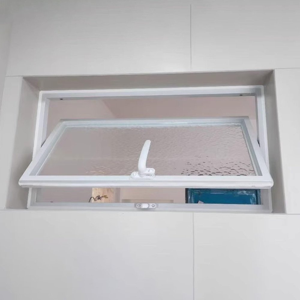 WhamtL 360° Rotatable Sliding Window, White Flush-Mount Aluminum Shed Window, 31 x 14 in (800 x 350 mm)