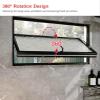WhamtL 360° Rotatable Sliding Window, White Flush-Mount Aluminum Shed Window, 31 x 14 in (800 x 350 mm) view 3