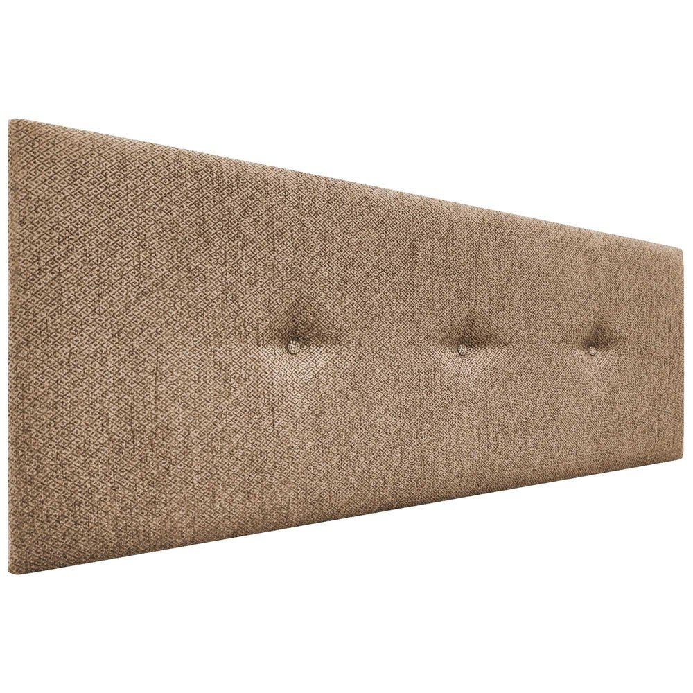 DHOME Upholstered Headboard in Luxurious Smooth Fabric with Buttons (Golden Wood, 135 x 50 cm)