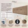 DHOME Upholstered Headboard in Luxurious Smooth Fabric with Buttons (Golden Wood, 135 x 50 cm) view 2