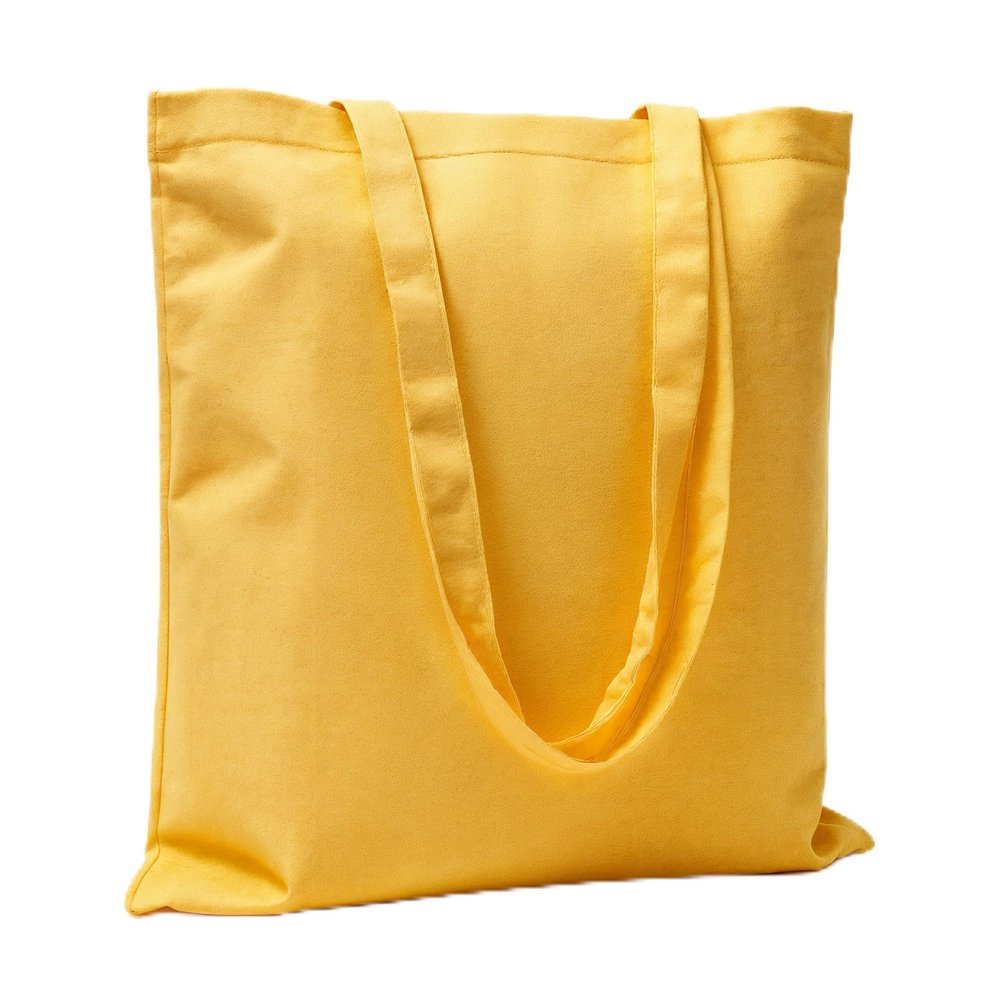 POLHIM Cotton Tote Bag 38x42 cm (145g/m) | 100% Cotton Jute Bag Alternative | Unprinted Bag for Painting & Shopping (Yellow)