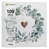 HEKU 100 3-Ply Napkins, 33 x 33 cm, Eucalyptus Heart view 2