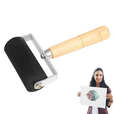Rubber Ink Roller with Wooden Handle