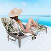 Odot Sun Lounger Towel, Botanical-Style Cover with Flap and Pockets, Microfiber Cover for Garden Loungers, Beach Towel for Beach, Garden and Swimming (Purple) view 2