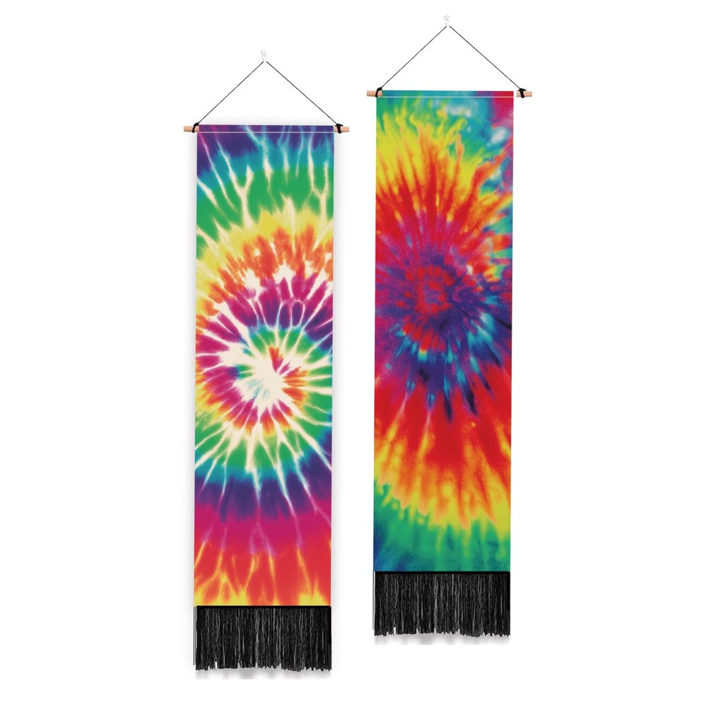 PLIGREAT 2 Pack Rainbow Tie-Dye Wall Tapestry