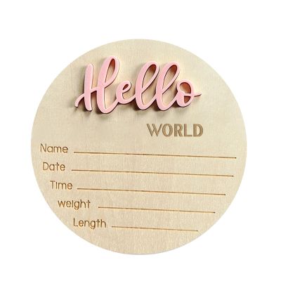 Hello Baby Sign - Wooden Welcome Sign for Newborns