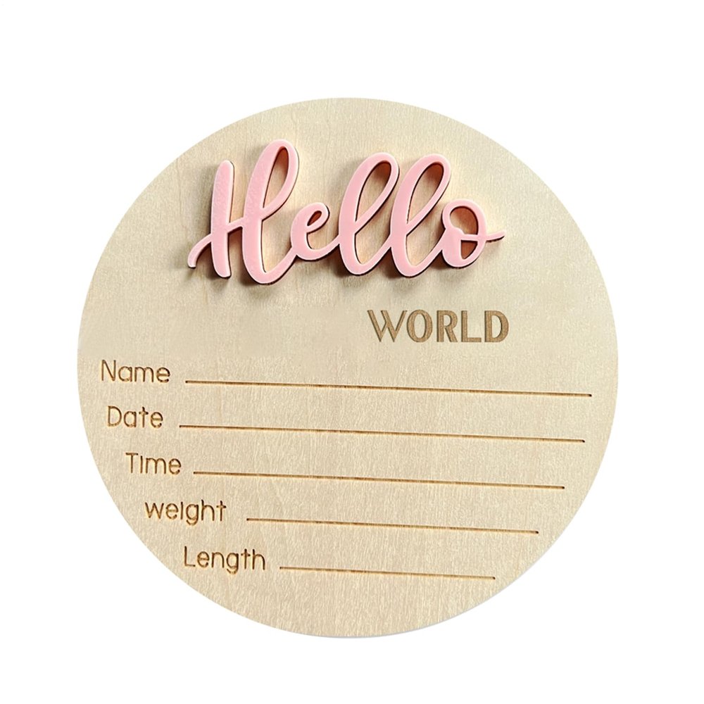 Hello Baby Sign - Wooden Welcome Sign for Newborns