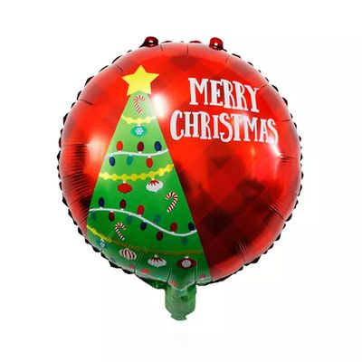 Merry Christmas Foil Balloon - Round Red, 45 cm