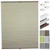Custom-Made Thermal Honeycomb Pleated Blind, No Drilling, Clamp-Fix, 30–50 x 30–100 cm, Beige Fabric, White Rail view 1