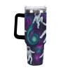 Anceky Travel Coffee Cup for Car, Large Insulated Stainless Steel Vacuum Tumbler with Straw, Purple Galaxy Space Astronaut Design view 3