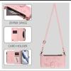 xinyunew Wallet Case with Lanyard for OnePlus 13R/Ace 5/Ace 5 Pro 5G, Pink view 3
