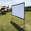 Portable 100/120-Inch Outdoor Projector Screen with Stand, 16:9 3D 4K Ultra HD Movie Screen, Wrinkle-Free for Home Theater and Camping (100" 16:9) view 3
