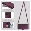 Wallet Case with Lanyard for Motorola Moto Edge 50 Ultra/X50 Ultra, Burgundy view 3
