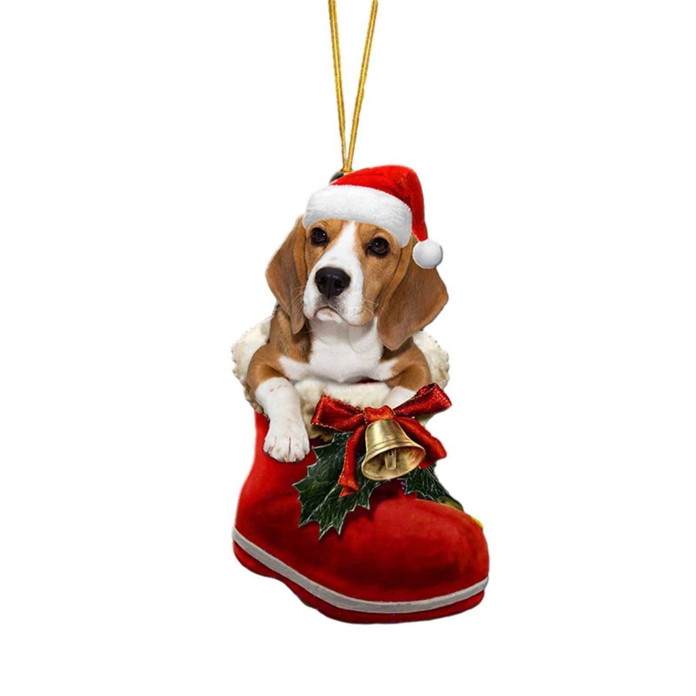 Festive Dog Sock Christmas Tree Ornament