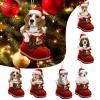 Festive Dog Sock Christmas Tree Ornament view 2