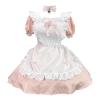 Women's Lolita Anime French Maid Dress Costume with Princess Dress, Apron, Headband, Choker, Cuffs and Bow, Cosplay Carnival Costume (XXL) view 3