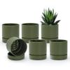 Phoenix Vine 4-Inch Planter Pots with Drainage Holes and Saucers, Olive, 6-Pack, 23-F-R-6 view 1
