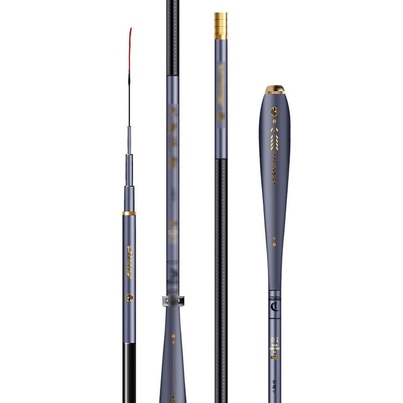 XUJUAN-0227 Crucian Carp Fishing Rod, Ultralight Stream Rod, Fishing Set, Gray, 5.4 m
