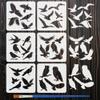 FINGERINSPIRE 6-Piece Bird Silhouette Stencil Set with Brush 15x15cm view 1