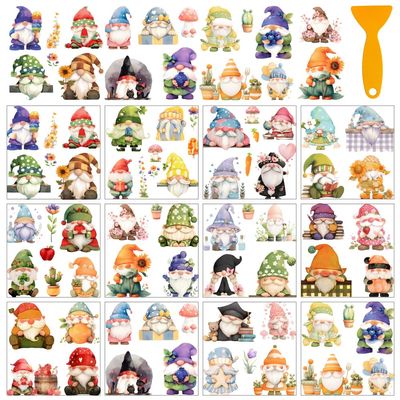 AHANDMAKER 12 Sheet Gnome Rub On Sticker Set