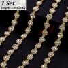 AHANDMAKER 2 Yards Golden Rhinestone Trim view 2
