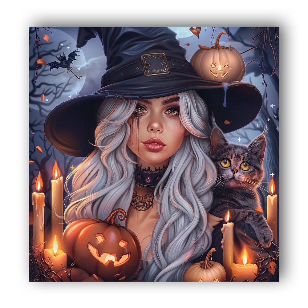Hoobee 5D DIY Diamond Painting Halloween Black Cat