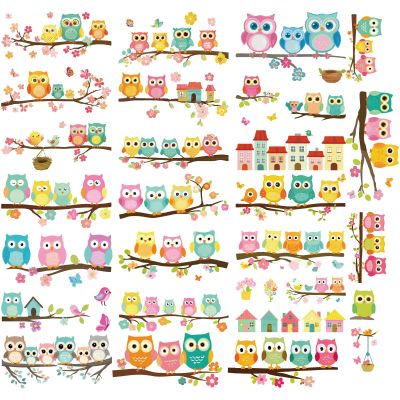 Craspire 8 Owl Wall Stickers