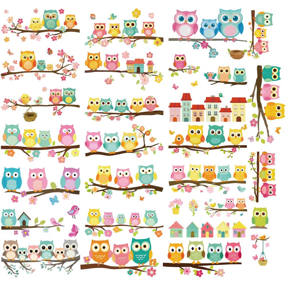 Craspire 8 Owl Wall Stickers