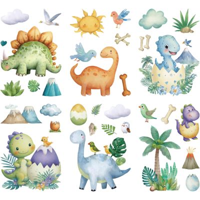 Craspire 8 Sheet Dinosaur Wall Stickers