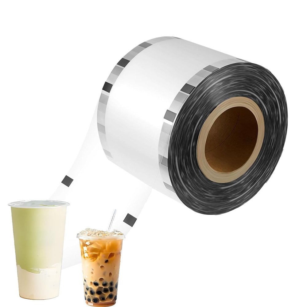 CHSUFBTY Bubble Tea Cup Sealing Film for 90–95 mm Plastic and Paper Cups, Milk Tea Cups, White