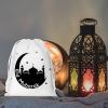 Functional White Canvas Drawstring Bag view 2