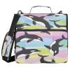 3-Ring D-Ring Binder with Zipper and Shoulder Strap, Rainbow Orcas view 1
