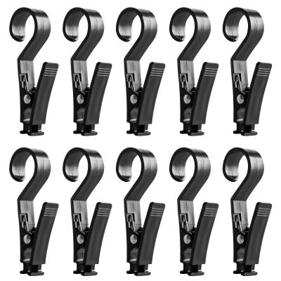 VUTYNKO Clothespins with Hooks, 10 Pack Black